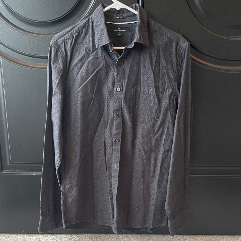 Marc Anthony Charcoal Button-Down Shirt